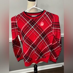 Charter Club Red Plaid Girls Sweater New